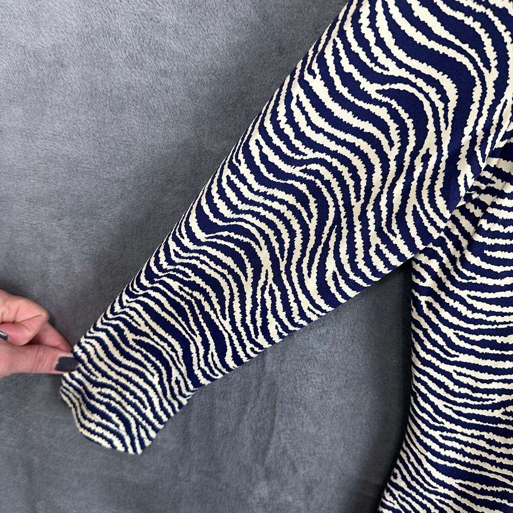 J Mclaughlin Top Womens XS Navy Zebra Catalina Tunic 3/4 Length Sleeve Stretch - Picture 5 of 15